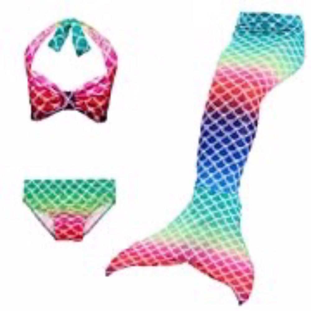 Girls Mermaid Bikini and Swimmable Fin
